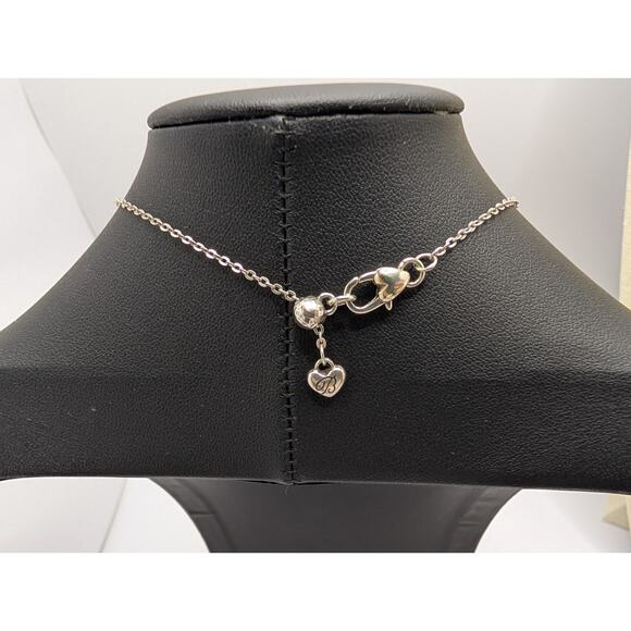 brighton swarovski necklace silver chain square pendant - Picture 3 of 8